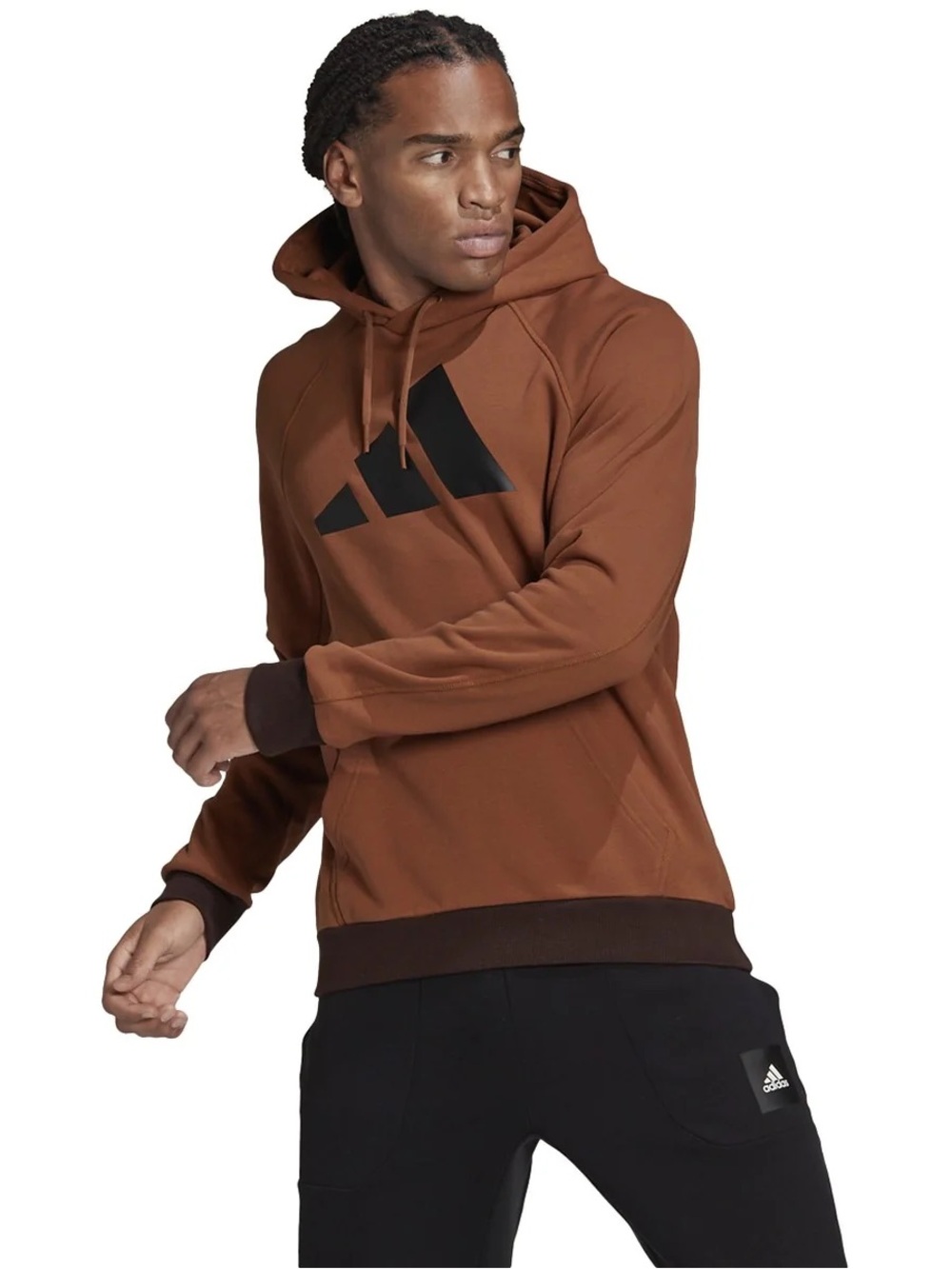adidas Brown Logo Hoodie